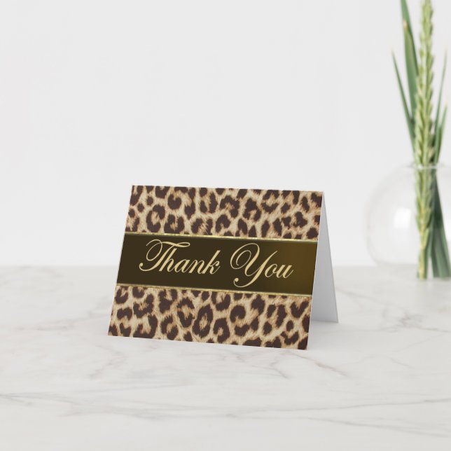 Leopard-Druck danken Ihnen zu kardieren Dankeskarte (Vorderseite)