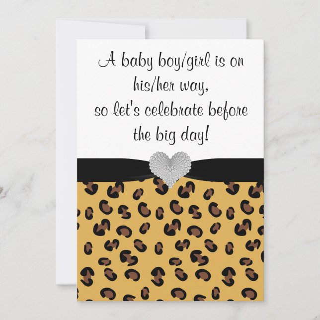 Leopard-Druck-diamante de Einladung (Vorderseite)