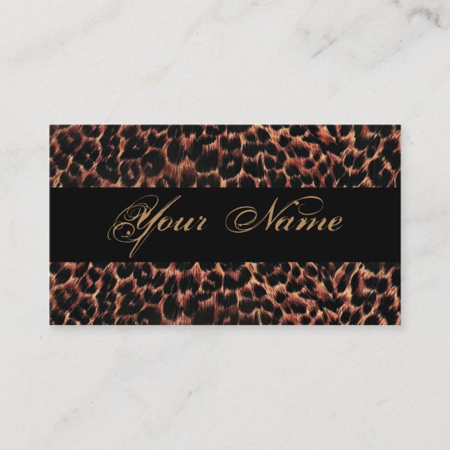 Leopard-Druck-Eleganz-Visitenkarte Visitenkarte (Vorderseite)