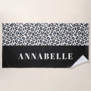 Leopard Druck erste Typografie blau modern Strandtuch