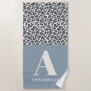 Leopard Druck erste Typografie blau modern Strandtuch
