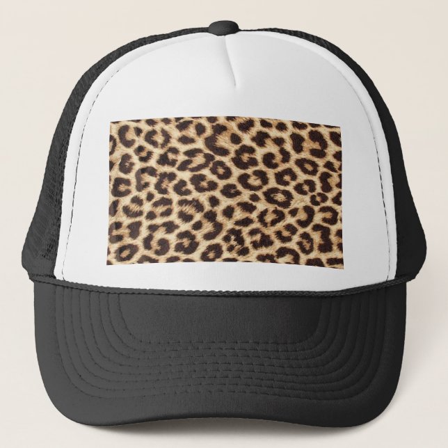 Leopard-Druck-Fernlastfahrer-Hut/Kappe Truckerkappe (Vorderseite)