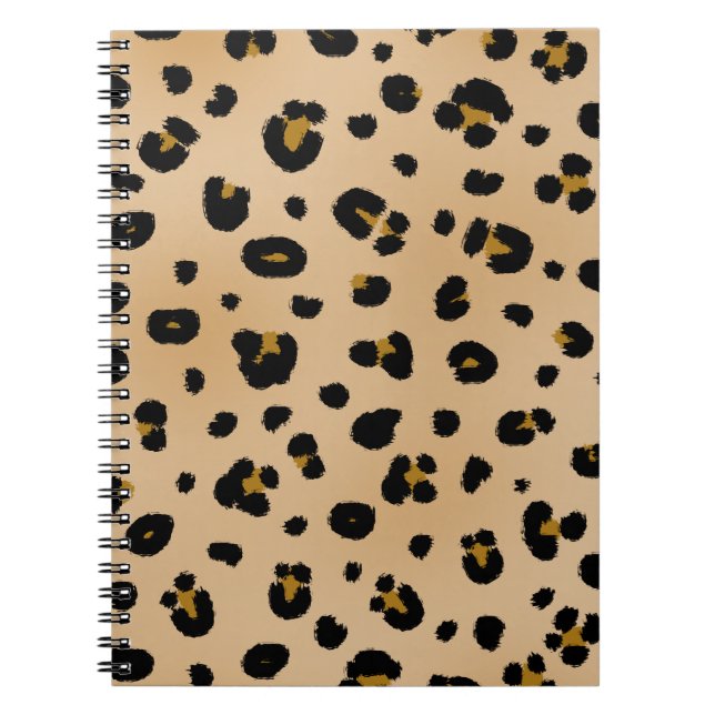Leopard-Druck-gewundenes Notizbuch Notizblock (Vorderseite)