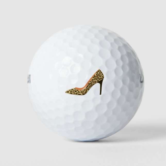 Leopard Druck High Heel Shoe Golfball (Vorderseite)