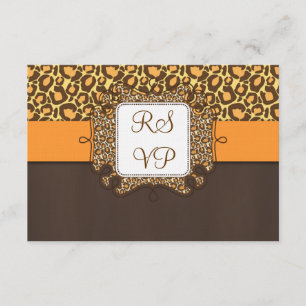 Leopard-Druck-Hochzeit UAWG Karten Browns orange