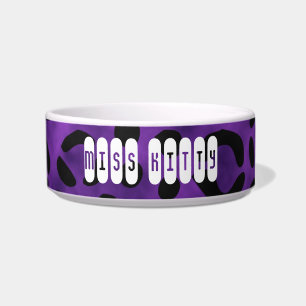 Leopard-Druck-individueller Name lila Napf