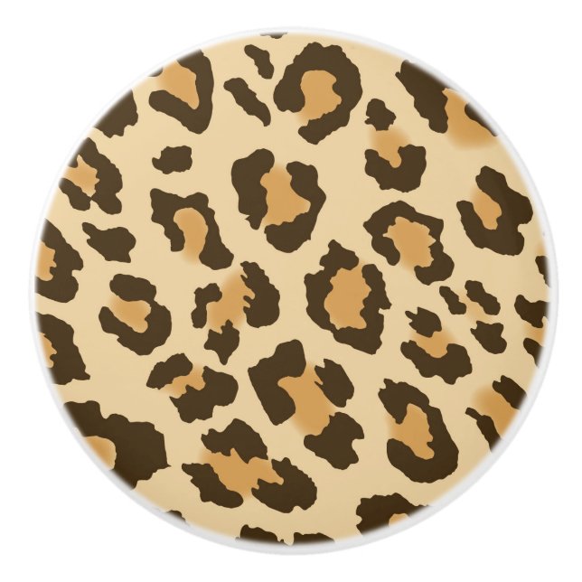 Leopard-Druck-Keramik-Fach-Griff Keramikknauf (Vorderseite)