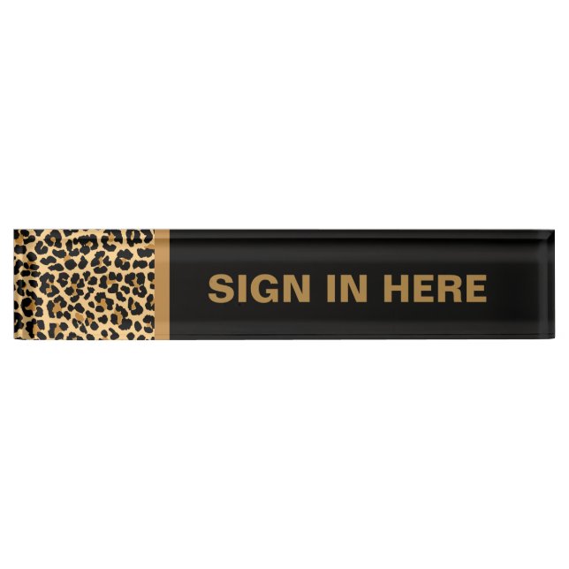 Leopard-Druck-kundenspezifischer Namensplakette (Vorderseite)
