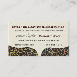 Leopard-Druck-Massage-Salon Terminkarte