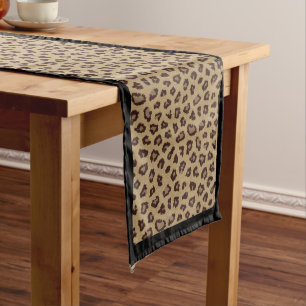 Leopard-Druck mit Grenze Großer Tischläufer