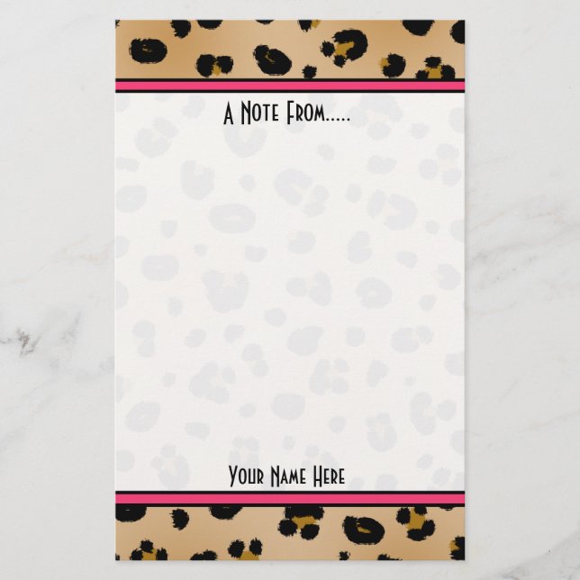 Leopard-Druck-Mode-Briefpapier Briefpapier (Vorderseite)