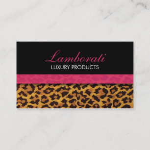 Leopard-Druck-Modedesigner-elegantes modernes Rosa Visitenkarte