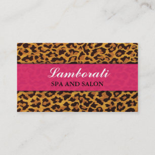 Leopard-Druck-Modedesigner-elegantes modernes Rosa Visitenkarte
