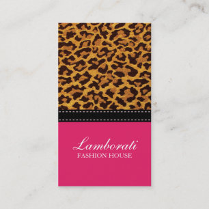 Leopard-Druck-Modedesigner-Rosa-elegantes modernes Visitenkarte