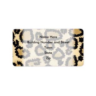 Leopard-Druck-Muster, Brown und Schwarzes Adressaufkleber