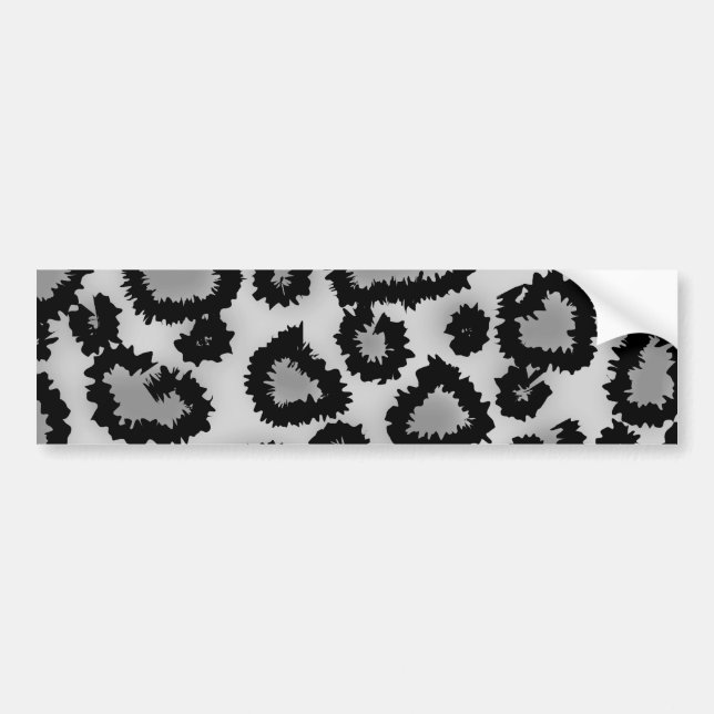 Leopard-Druck-Muster, Schwarzes und Grau Autoaufkleber (Vorne)