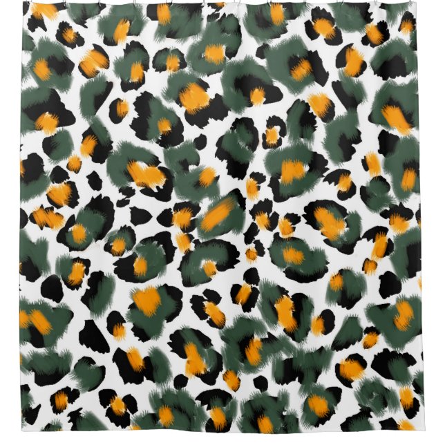 Leopard-Druck nahtlos Muster Duschvorhang (Vorderseite)