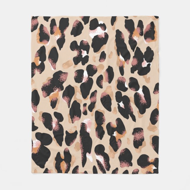Leopard-Druck nahtlos Muster Fleecedecke (Vorderseite)