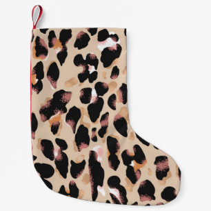 Leopard-Druck nahtlos Muster Kleiner Weihnachtsstrumpf