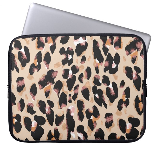 Leopard-Druck nahtlos Muster Laptopschutzhülle (Vorderseite)