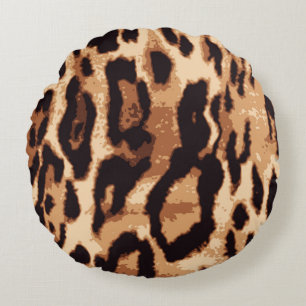 Leopard-Druck nahtlos Muster Rundes Kissen