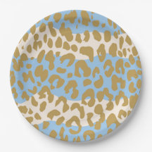 Leopard-Druck-Party-Teller (blau)