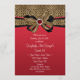 Leopard-Druck-Rot Jewels Diamant-Bonbon 16 Einladung