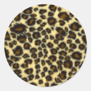 Leopard-Druck-runde Aufkleber