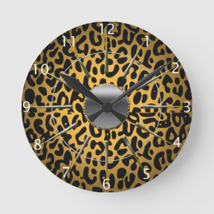 Leopard-Druck Runde Wanduhr