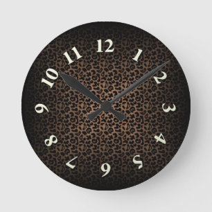 Leopard-Druck Runde Wanduhr