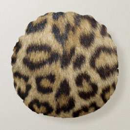 Leopard-Druck Rundes Kissen