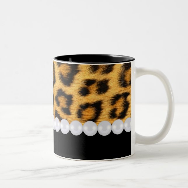 Leopard-Druck-Tasse Zweifarbige Tasse (Rechts)