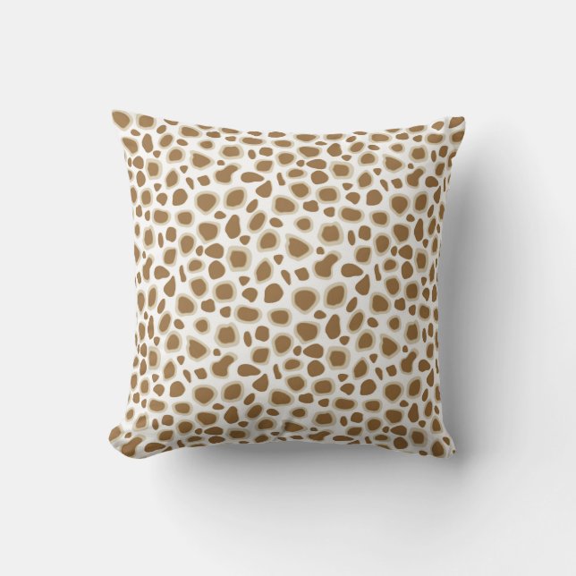 Leopard-Druck - Taupe TAN und Weiß Kissen (Vorderseite)