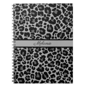Leopard-Druck-Tier Gepard Silber-Grau Trend Nein Notizblock