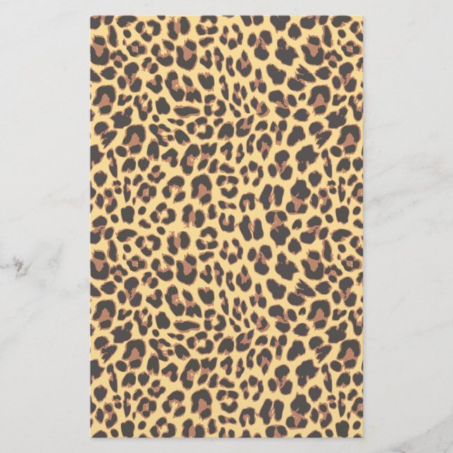 Leopard-Druck-Tierhaut-Muster Briefpapier (Vorderseite)