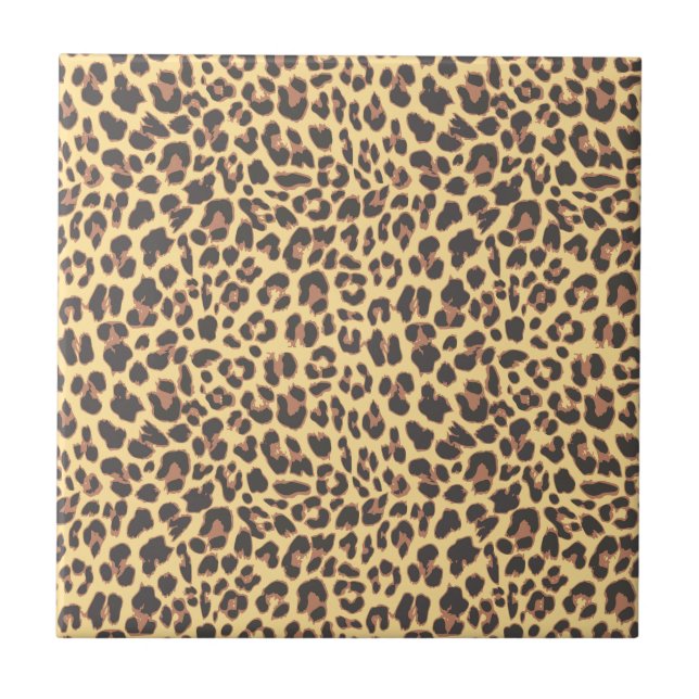 Leopard-Druck-Tierhaut-Muster Fliese (Vorderseite)