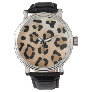 Leopard-Druck-Uhr Armbanduhr