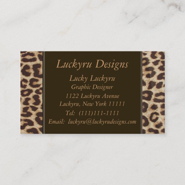 Leopard-Druck-Visitenkarte Visitenkarte (Vorderseite)