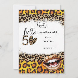 Leopard drucken 50. Geburtstag für weibliche Einla Einladung