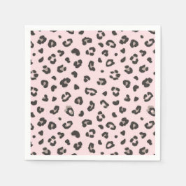 Leopard drucken Schwarz und Grau auf rosa Papier N Serviette