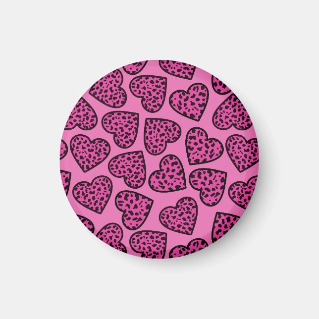 Leopard Druckherzen Magnet (Vorne)