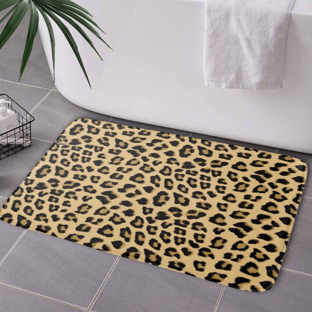 Leopard-Druckmuster Badematte (Cute Leopard Print Pattern Bath Mat by Looly Elzayat
)