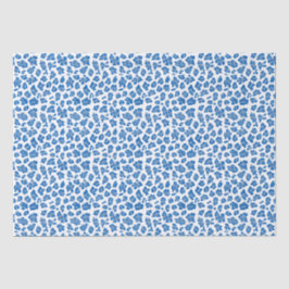 Leopard druckt blau und weiß seidenpapier