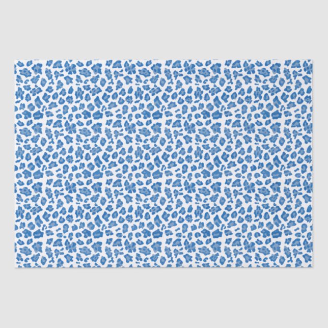 Leopard druckt blau und weiß seidenpapier (Vorderseite)