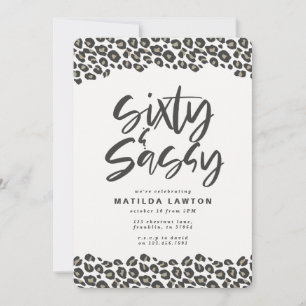 Leopard druckt sechzig und sassy 60. Geburtstagspa Ankündigung