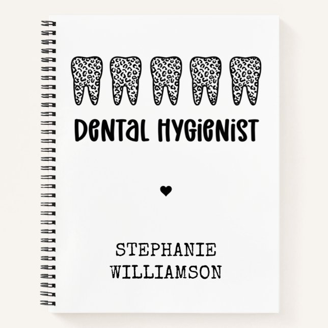 Leopard-Druckzähne für Dentalhygiene Notizbuch (Vorderseite)