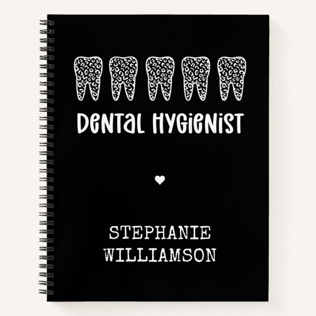Leopard-Druckzähne für Dentalhygiene Notizbuch (Vorderseite)