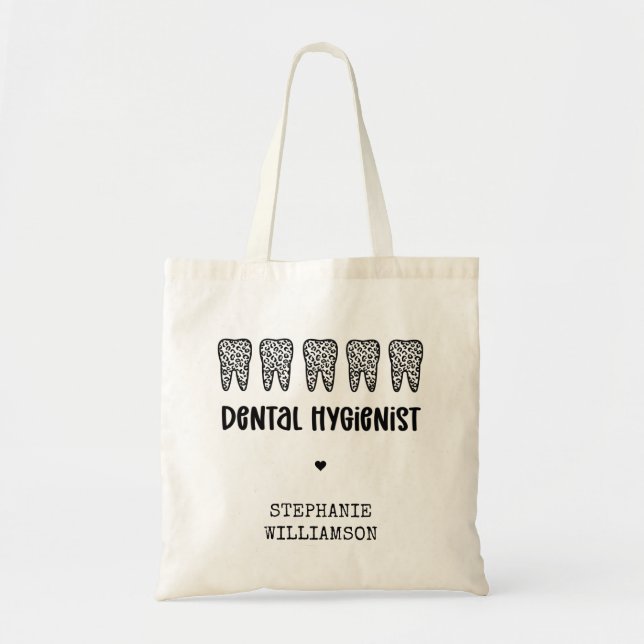 Leopard-Druckzähne für Dentalhygiene Tragetasche (Vorne)