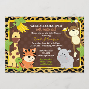 Leopard-Dschungel-Freund-Babyparty-Einladungen Einladung