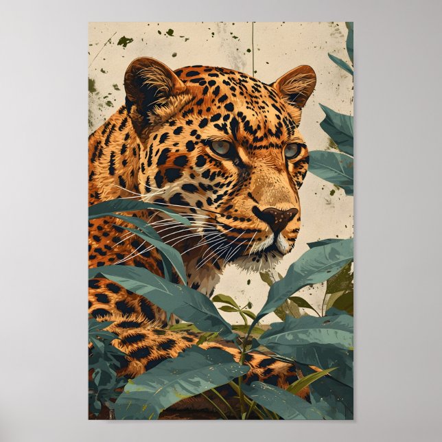Leopard-Dschungel: Vintag Poster (Vorne)